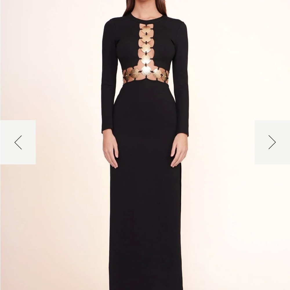 STAUD Black and Tan Long Sleeve Cutout Gown - worn on once in perfect condition
